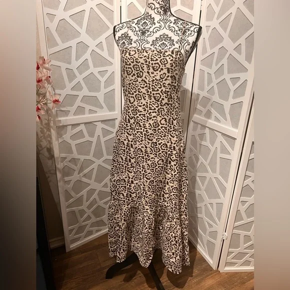 Saks Fifth Ave Leopa Linen Dress - Picture 1 of 7